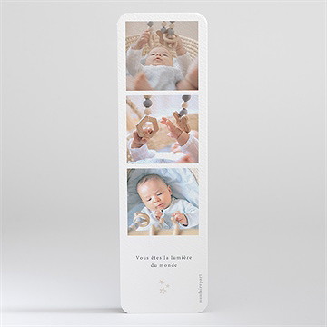 Signet baptême ma montgolfière - Dos du signet