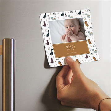 Remerciement naissance dinosaures magnet - Mise en situation