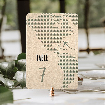 Numéro de table mariage billet d'avion - Mise en situation