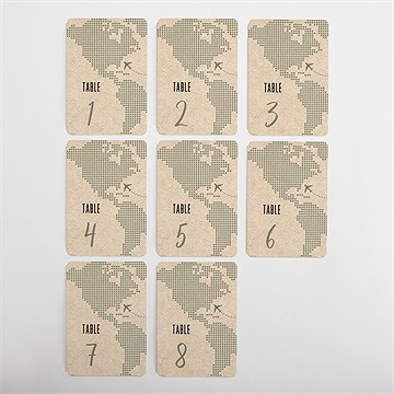 Numéro de table mariage billet d'avion - Vue d'ensemble