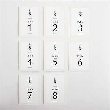 Numéro de table mariage emeraude - Vue d'ensemble