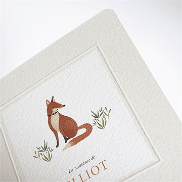Faire-part naissance le conte du renard - Détail du faire-part