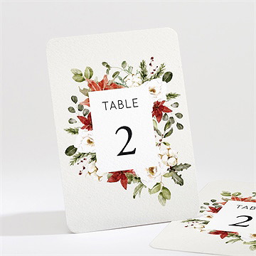 Numéro de table mariage fleurs d'hiver