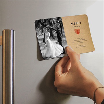 Remerciement mariage passeport vintage magnet - Mise en situation