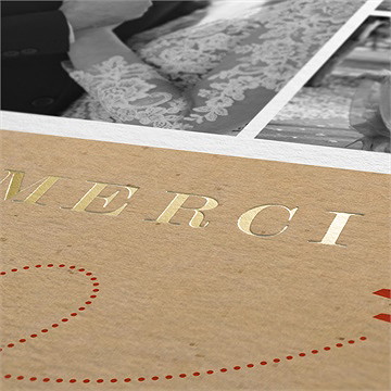 Remerciement mariage passeport vintage dorure - Marquage à chaud OR