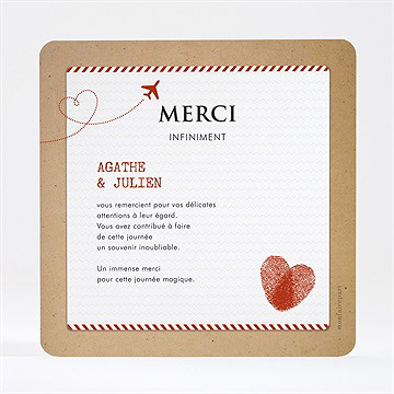 Remerciement mariage passeport vintage dorure - Dos de la carte