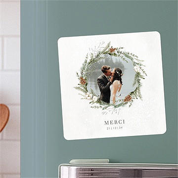 Remerciement mariage noël magnet