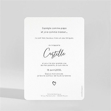 Faire-part naissance mon pele mele photo - Dos du faire-part