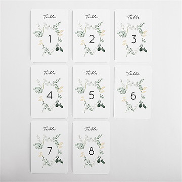 Numéro de table mariage pastel - Vue d'ensemble