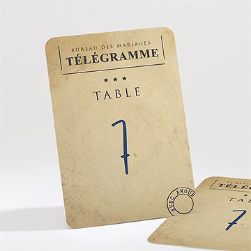 Numéro de table mariage notre télégramme
