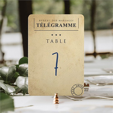 Numéro de table mariage notre télégramme - Mise en situation