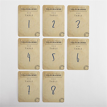 Numéro de table mariage notre télégramme - Vue d'ensemble