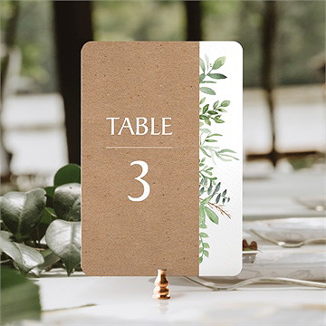 Numéro de table mariage nature chic - Mise en situation