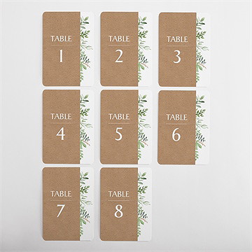Numéro de table mariage nature chic - Vue d'ensemble