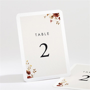Numéro de table mariage en automne