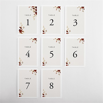 Numéro de table mariage en automne - Vue d'ensemble