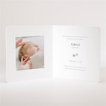 Faire-part naissance bébé garçon - Intérieur du faire-part