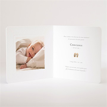 Faire-part naissance bébé fille - Intérieur du faire-part