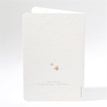 Faire-part naissance bébé fille plié - Dos du faire-part