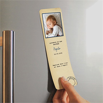 Signet baptême télégramme baptême magnet - Mise en situation