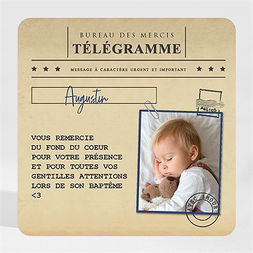 Remerciement baptême télégramme baptême