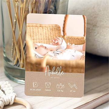 Faire-part naissance kraft garçon