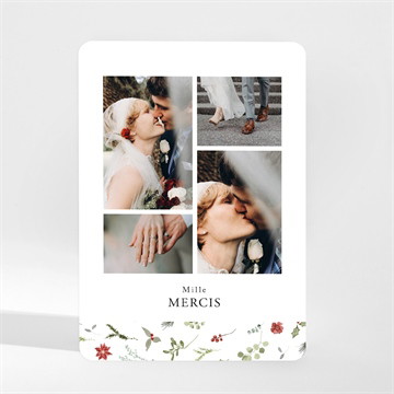 Remerciement mariage ronde fleurie