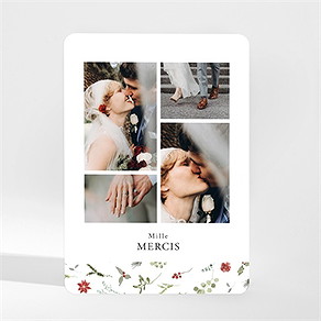 Remerciement mariage ronde fleurie
