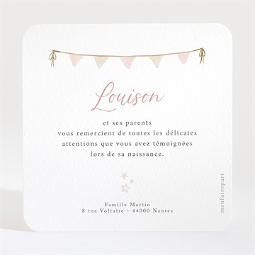 Remerciement naissance une montgolfière - Dos de la carte