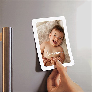 Faire-part naissance grand bonheur magnet - Mise en situation