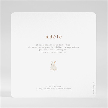 Remerciement naissance noël - Dos de la carte