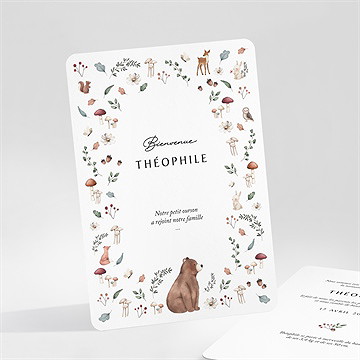 Faire-part naissance forêt d'automne portrait