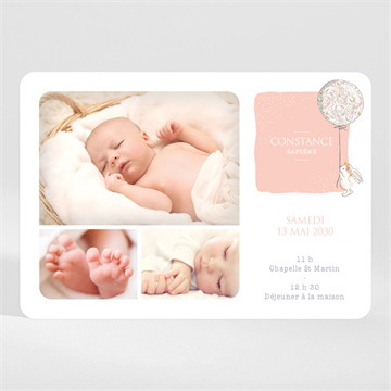 Faire-part de baptême petit lapin baptême magnet