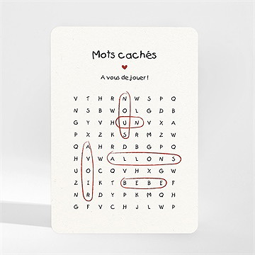 Carte annonce grossesse mots croisés magnet - Mise en situation