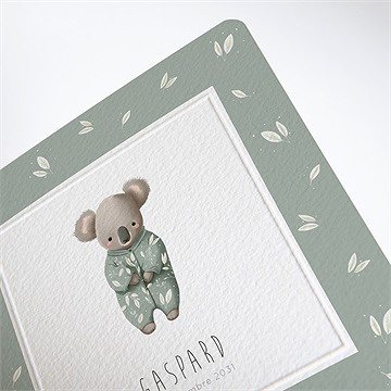 Faire-part naissance koala pyjama - Détail du faire-part