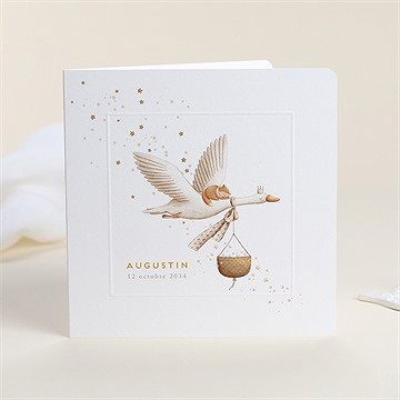 Faire-part naissance cigogne