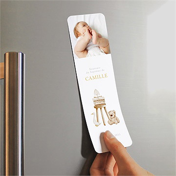 Signet baptême ours marin magnet - Mise en situation