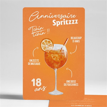 Invitation anniversaire cocktail 18 ans