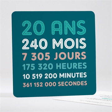 Invitation anniversaire 20 ans