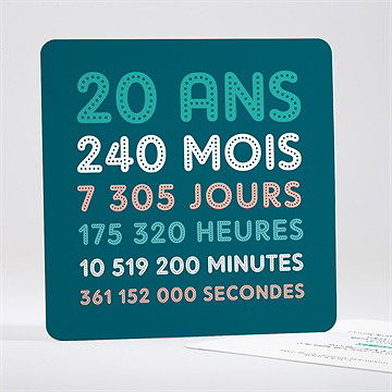 Invitation anniversaire 20 ans