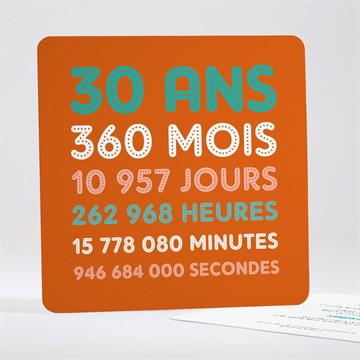 Invitation anniversaire 30 ans