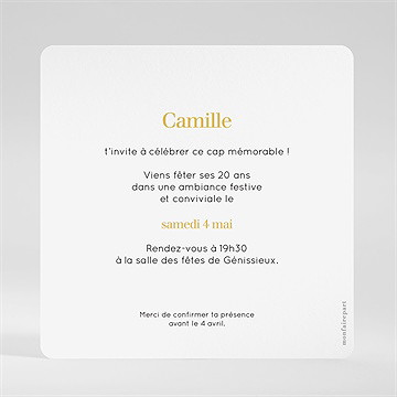 Invitation anniversaire photo - Dos de l'invitation