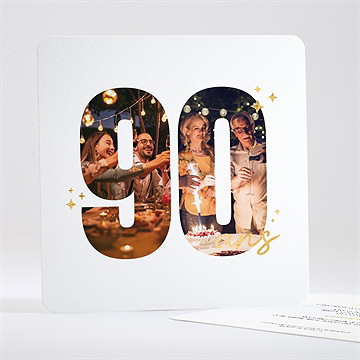 Invitation anniversaire photo 90 ans