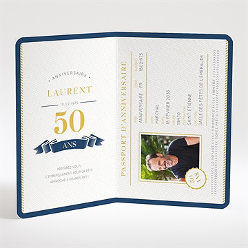 Invitation anniversaire passeport - Intérieur de l'invitation