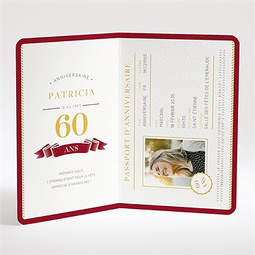 Invitation anniversaire voyage - Intérieur de l'invitation