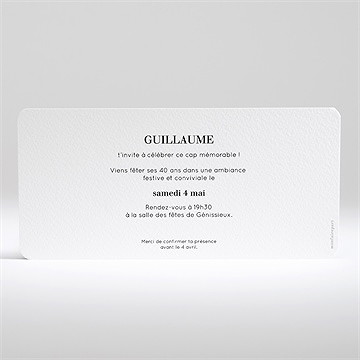 Invitation anniversaire jeux - Dos de l'invitation