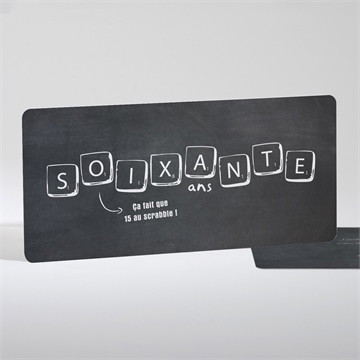 Invitation anniversaire jeux ardoise