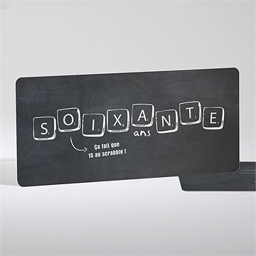 Invitation anniversaire jeux ardoise