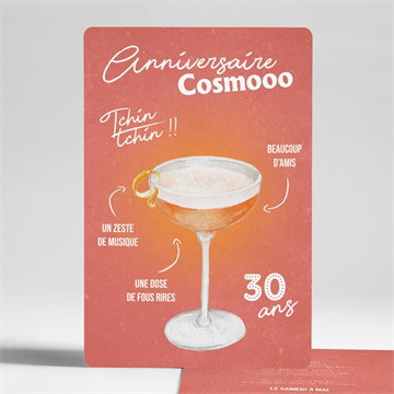 Invitation anniversaire cosmo 30 ans
