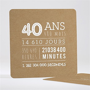 Invitation anniversaire 40 ans